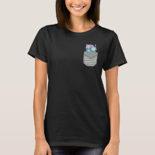 Camiseta Gato Lindo Gato Apilado En Bolsillo
