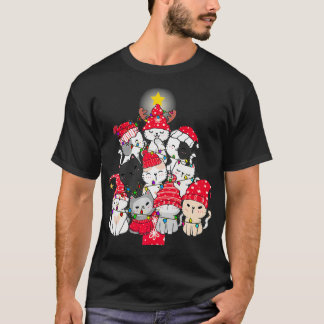 Camiseta Gato lindo gato árbol de Navidad Gato Gato Gatitos