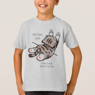 Camiseta Gato Lindo, Gato Divertido, Durmiente Profesional