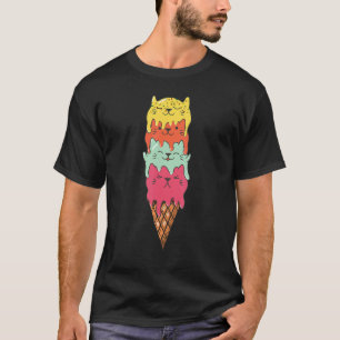 Camiseta Gato lindo helado de gato postre Gato