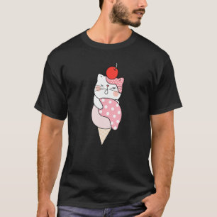 Camiseta Gato lindo helado helado de gato postre de verano