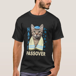 Camiseta Gato Lindo Judío Divertido Con Kippah Matzah Feliz