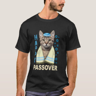 Camiseta Gato Lindo Judío Divertido Con Kippah Matzah Feliz