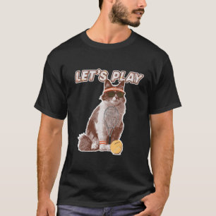 Camiseta Gato Lindo Jugador de Tenis Gato Juega Tenis Vinta