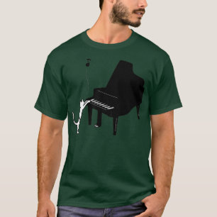 Camiseta Gato lindo jugando al piano divertido regalo de ar