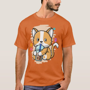 Camiseta Gato lindo Kawaii bebe burbuja té burbuja antes