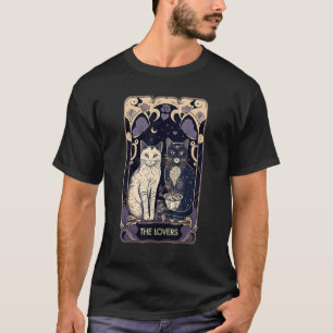 Camiseta Gato Lindo La Tarjeta De Tarot De Los Amantes Gato