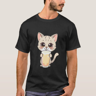 Camiseta Gato lindo Le gusta el té de burbujas