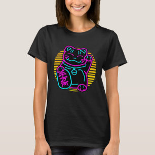Camiseta Gato lindo Maneki Neko Bienvenida Japonesa Kitten