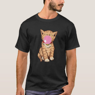 Camiseta Gato lindo mastica Gum Bubble Bubble Gato