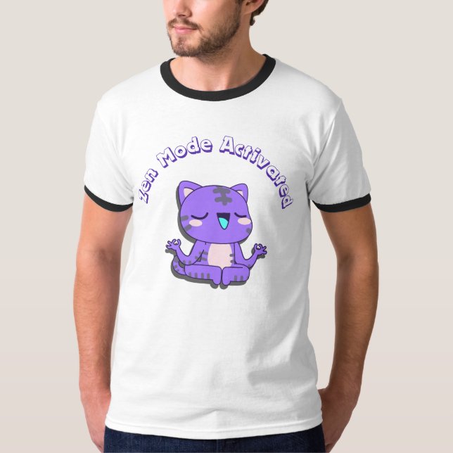 Camiseta gato lindo, modo zen, gato zen (Anverso)