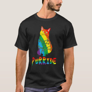 Camiseta Gato Lindo Orgullo Gay Arcoíris Luces de Hadas Pur