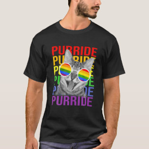 Camiseta Gato lindo Orgullo Gay Bandera Arcoiris Gafas de s
