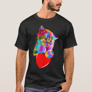 Camiseta Gato lindo para gatitos adopción gatita colorida