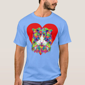 Camiseta Gato lindo para los amantes de los gatitos Arte co