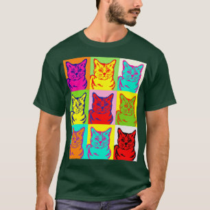 Camiseta Gato lindo para los amantes del kitten arte colori