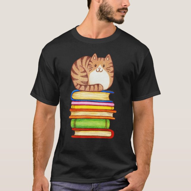 Camiseta Gato lindo: profesora gráfica de libros para mujer (Anverso)