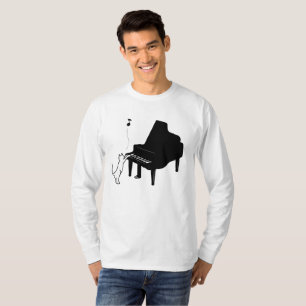 Camiseta Gato lindo que juega arte divertido del músico de