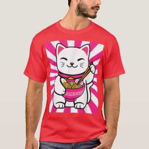Camiseta Gato lindo Ramen Anime Kawaii Regalo adolescente