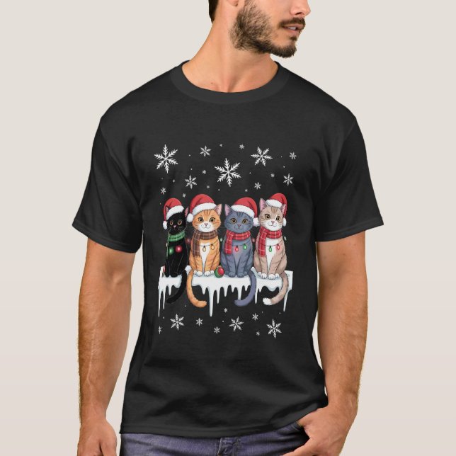 Camiseta Gato Lindo Reno Navidad (Anverso)