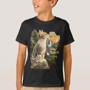 Camiseta Gato Lindo Senderismo Camping Exploración Exterior