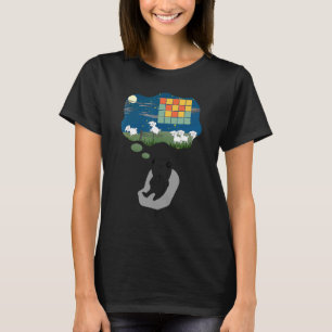 Camiseta Gato Lindo Sentado En Sofá Con Auriculares Soñando
