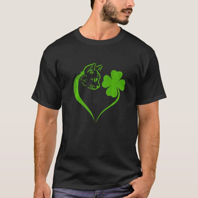 Camiseta Gato lindo Shamrock Lover Irish St Patricks Day Ki (Anverso)