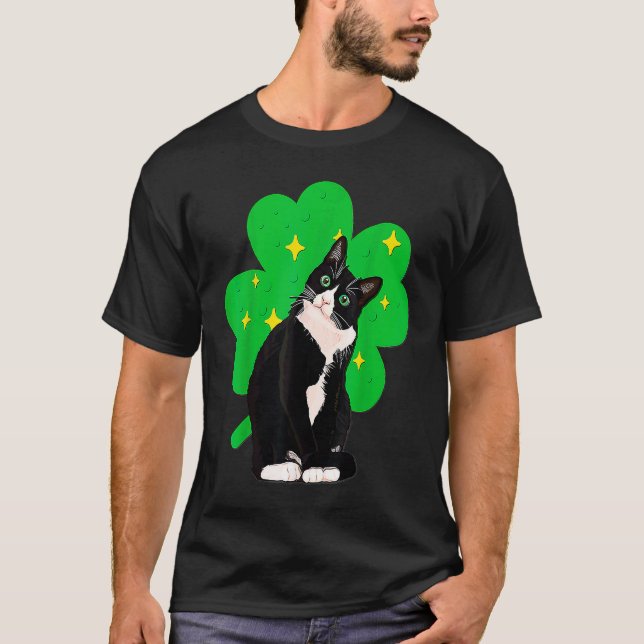Camiseta Gato lindo St Patricks Day C Lucky Cat Mom Shamroc (Anverso)