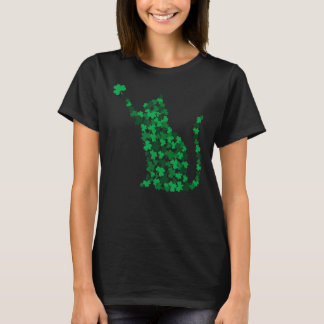 Camiseta Gato lindo St Patricks Día Clover Lucky Cat Mamá S