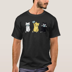 Camiseta Gato lindo vestido con máscara facial Cutis Gatito