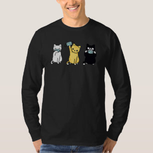 Camiseta Gato lindo vestido con máscara facial Cutis Gatito