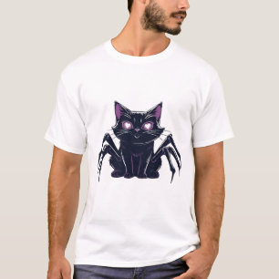 Camiseta Gato Lindo y Espeluznante  Piernas de Araña y Ojos