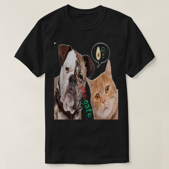 Camiseta Gato lindo y perro avogato clásico TShirt (Diseño del anverso)