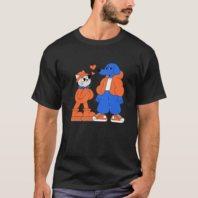 Camiseta gato lindo y perro gruñón (Anverso)