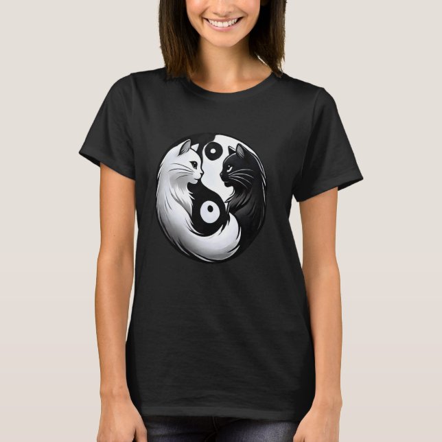 Camiseta Gato Lindo Yin Yang (Anverso)
