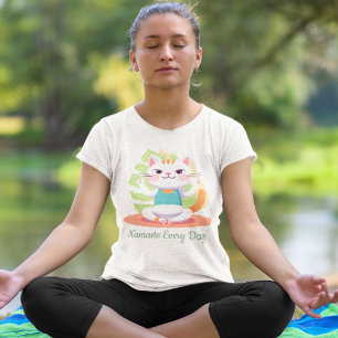 Camiseta Gato lindo Yoga Lover Maestra Mamá Regalo