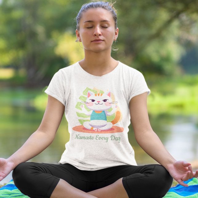 Camiseta Gato lindo Yoga Lover Maestra Mamá Regalo (Cute Cat Yoga Lover Teacher Mom Women Gift)