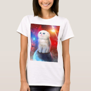 Camiseta Gato llorando en el espacio