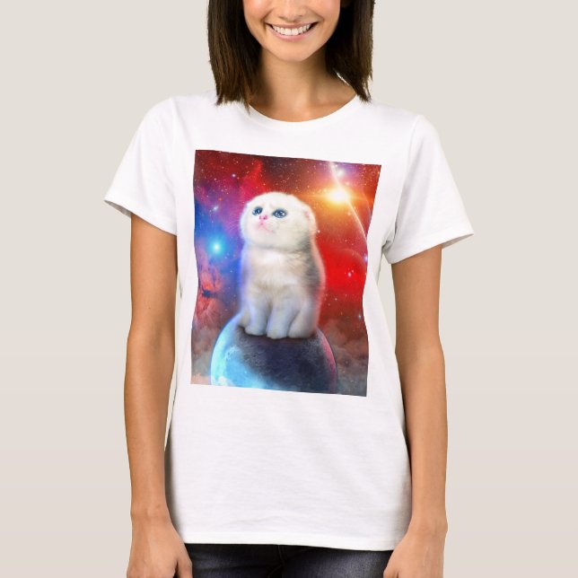 Camiseta Gato llorando en el espacio (Anverso)