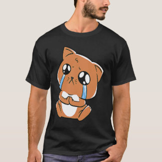 Camiseta gato llorando triste gatito lindo
