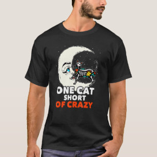 Camiseta Gato Loco Cráneo de Azúcar Luna Mexicana Chicana F