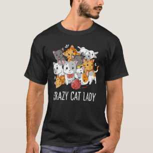 Camiseta Gato Loco Dama Divertidas Chicas Mujeres Kitty Kit