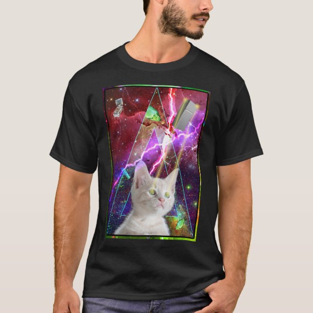 Camiseta Gato loco del espacio (Anverso)