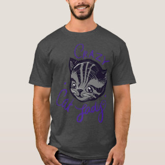 Camiseta Gato loco lady Cuerda Tigre Stripe Tabby Cat Art