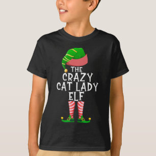 Camiseta Gato loco Lady Elf Navidades familiares coincident