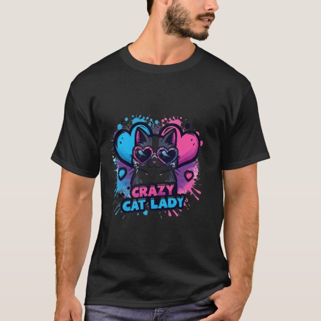 Camiseta Gato loco Lady Gracioso Gato Meow Gats Kitten Love (Anverso)