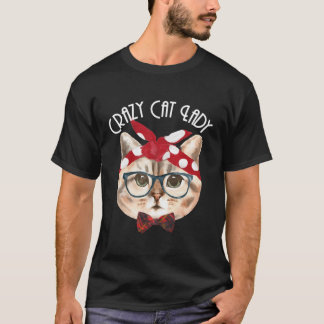 Camiseta Gato Loco Lady Kitten Lover Gatos Nerviosos Con Ba