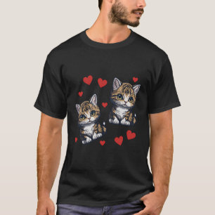 Camiseta Gato: Los Camisas De Corazón Aman A Los Chicas De