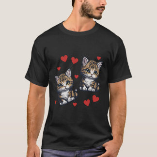 Camiseta Gato: Los Camisas De Corazón Aman A Los Chicas De 