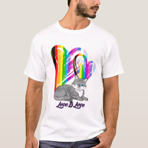 Camiseta Gato Love Is Love - Dueño de mascotas LGBTQ+